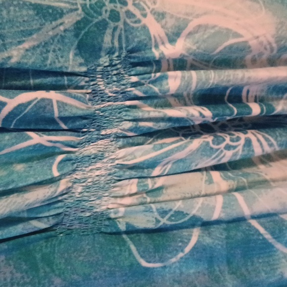 Avenue turquoise white print dress. - Picture 4 of 6